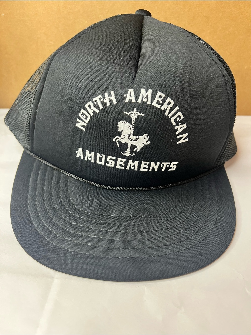 North American Amusements Black Mesh Trucker Hat